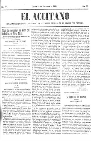 'El accitano  : periódico científico, literario y de intereses generales de Guadix y su partido' - Año IV Número 161  - 1894 noviembre 25