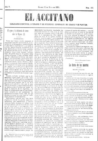'El accitano  : periódico científico, literario y de intereses generales de Guadix y su partido' - Año V Número 185  - 1895 mayo 12