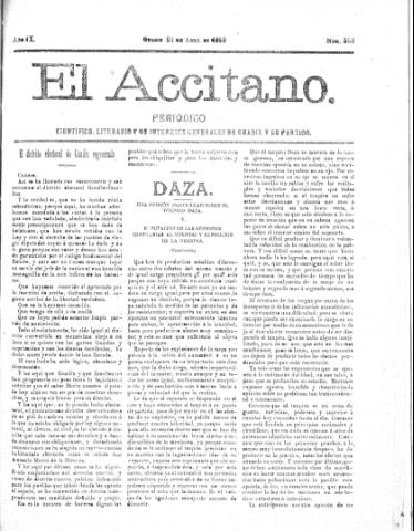 'El accitano  : periódico científico, literario y de intereses generales de Guadix y su partido' - Año IX Número 390  - 1899 abril 24
