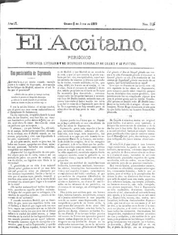 'El accitano  : periódico científico, literario y de intereses generales de Guadix y su partido' - Año IX Número 396  - 1899 junio 14
