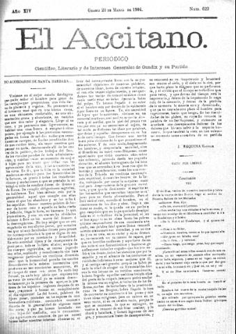 'El accitano  : periódico científico, literario y de intereses generales de Guadix y su partido' - Año XIV Número 629  - 1904 marzo 20