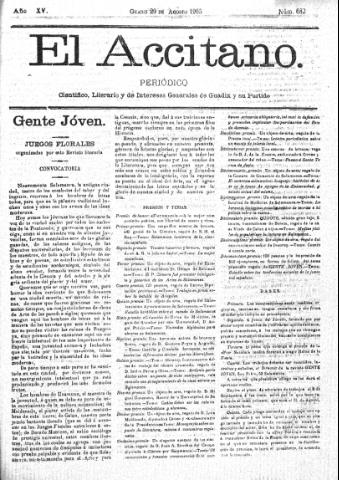 'El accitano  : periódico científico, literario y de intereses generales de Guadix y su partido' - Año XV Número 682  - 1905 agosto 20