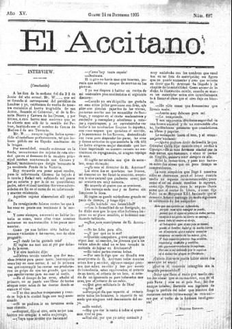 'El accitano  : periódico científico, literario y de intereses generales de Guadix y su partido' - Año XV Número 697  - 1905 diciembre 24