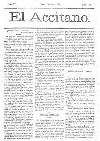 'El accitano  : periódico científico, literario y de intereses generales de Guadix y su partido' - Año XVI Número 709  - 1906 abril 1