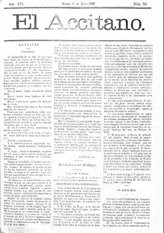 'El accitano  : periódico científico, literario y de intereses generales de Guadix y su partido' - Año XVI Número 722  - 1906 julio 8