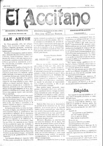 'El accitano  : periódico científico, literario y de intereses generales de Guadix y su partido' - Año XIX Número 840  - 1909 enero 16