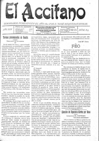 'El accitano  : periódico científico, literario y de intereses generales de Guadix y su partido' - Año XIX Número 855  - 1909 mayo 1