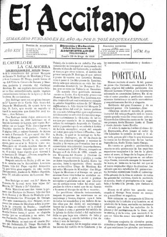 'El accitano  : periódico científico, literario y de intereses generales de Guadix y su partido' - Año XIX Número 859  - 1909 mayo 29