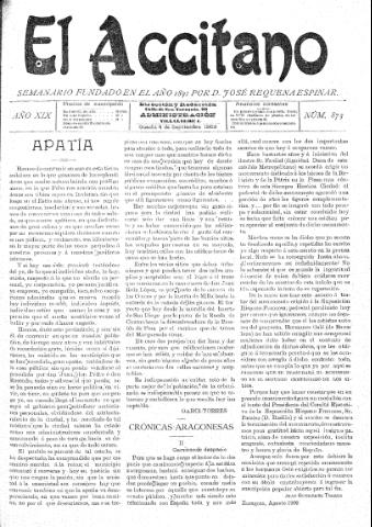 'El accitano  : periódico científico, literario y de intereses generales de Guadix y su partido' - Año XIX Número 873  - 1909 septiembre 4