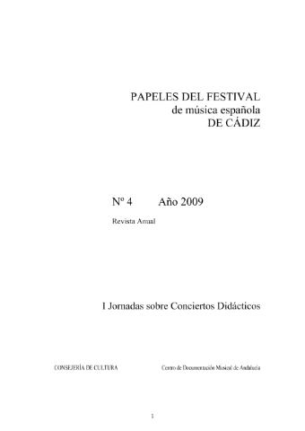 'Papeles del Festival de Música Española de Cádiz' - Número 4  - 2009 diciembre 31