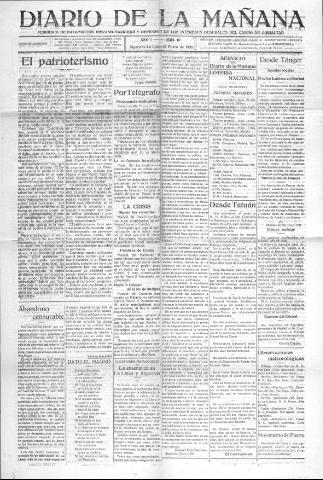 'Diario de la mañana periódico de información hispano-marroquí y defensor de los intereses generales del Campo de Gibraltar' - Año I Número 10 - 1921 enero 27