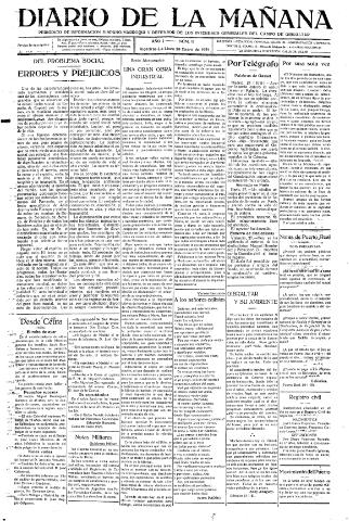 'Diario de la mañana periódico de información hispano-marroquí y defensor de los intereses generales del Campo de Gibraltar' - Año I Número 11 - 1921 enero 28
