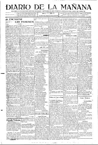 'Diario de la mañana periódico de información hispano-marroquí y defensor de los intereses generales del Campo de Gibraltar' - Año I Número 33 - 1921 febrero 23