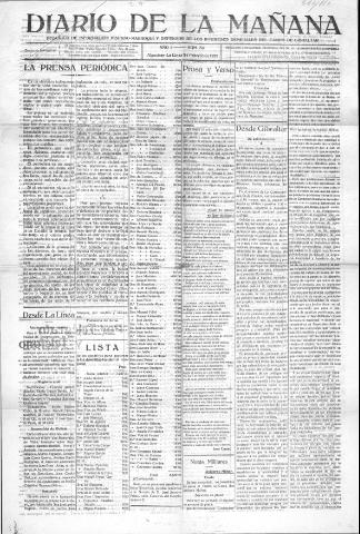 'Diario de la mañana periódico de información hispano-marroquí y defensor de los intereses generales del Campo de Gibraltar' - Año I Número 34 - 1921 febrero 24