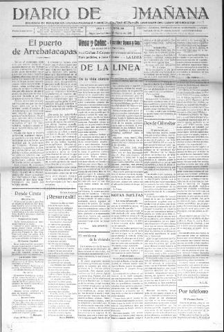 'Diario de la mañana periódico de información hispano-marroquí y defensor de los intereses generales del Campo de Gibraltar' - Año I Número 60 - 1921 marzo 27