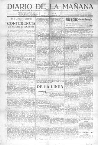 'Diario de la mañana periódico de información hispano-marroquí y defensor de los intereses generales del Campo de Gibraltar' - Año I Número 62 - 1921 marzo 30
