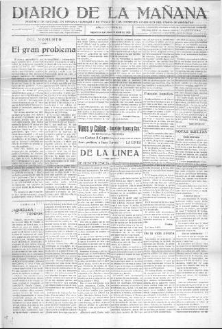 'Diario de la mañana periódico de información hispano-marroquí y defensor de los intereses generales del Campo de Gibraltar' - Año I Número 72 - 1921 abril 10