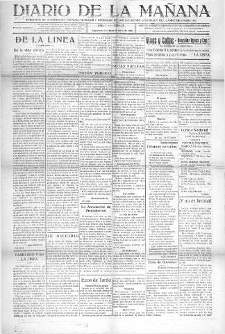 'Diario de la mañana periódico de información hispano-marroquí y defensor de los intereses generales del Campo de Gibraltar' - Año I Número 73 - 1921 abril 12