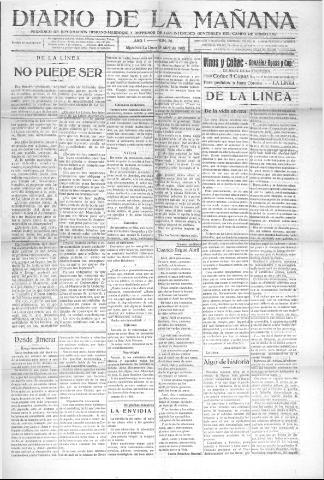 'Diario de la mañana periódico de información hispano-marroquí y defensor de los intereses generales del Campo de Gibraltar' - Año I Número 76 - 1921 abril 15