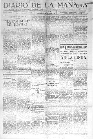 'Diario de la mañana periódico de información hispano-marroquí y defensor de los intereses generales del Campo de Gibraltar' - Año I Número 86 - 1921 abril 29