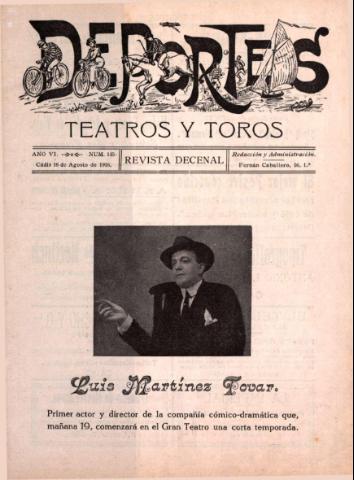 'Deportes : Revista quincenal: Dedicada a los aficionados a las Ciencias, Artes, Literatura y Sports' - Año VI Número 145 - 1916 agosto 18