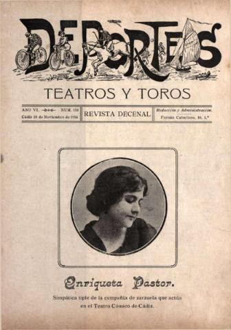 'Deportes : Revista quincenal: Dedicada a los aficionados a las Ciencias, Artes, Literatura y Sports' - Año VI Número 154 - 1916 noviembre 18