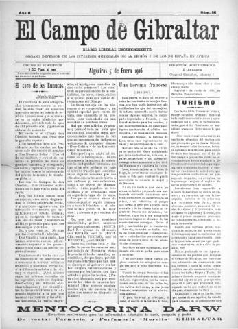 'El Campo de Gibraltar  : Diario liberal independiente' - Año II Número 56 - 1916 enero 5