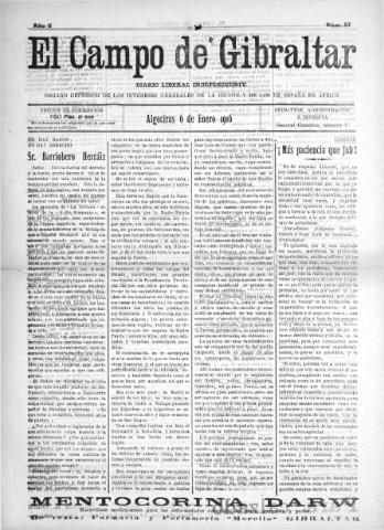 'El Campo de Gibraltar  : Diario liberal independiente' - Año II Número 57 - 1916 enero 6