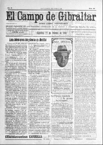 'El Campo de Gibraltar  : Diario liberal independiente' - Año II Número 84 - 1916 febrero 11
