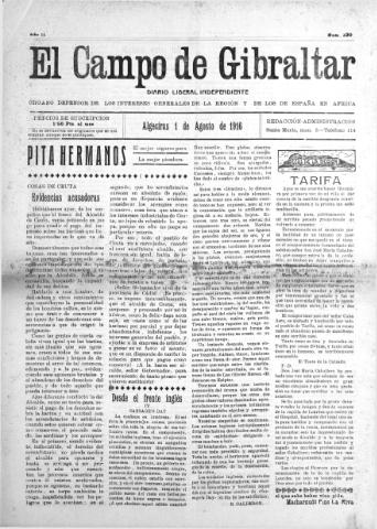 'El Campo de Gibraltar  : Diario liberal independiente' - Año II Número 230 - 1916 agosto 1