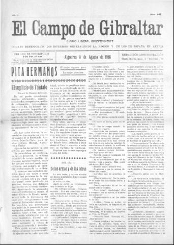'El Campo de Gibraltar  : Diario liberal independiente' - Año II Número 236 - 1916 agosto 8