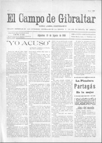 'El Campo de Gibraltar  : Diario liberal independiente' - Año II Número 246 - 1916 agosto 19