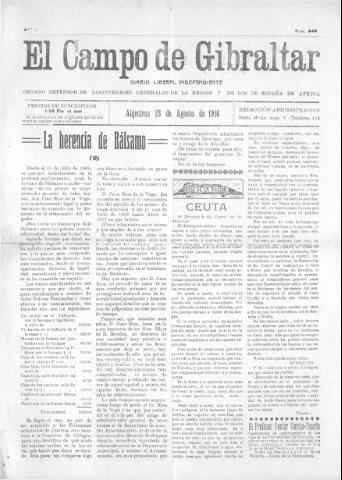 'El Campo de Gibraltar  : Diario liberal independiente' - Año II Número 249 - 1916 agosto 23