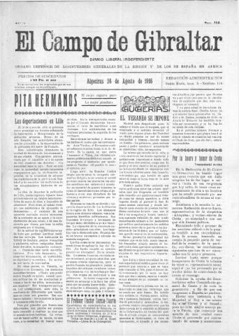 'El Campo de Gibraltar  : Diario liberal independiente' - Año II Número 250 - 1916 agosto 24