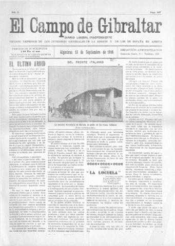 'El Campo de Gibraltar  : Diario liberal independiente' - Año II Número 267 - 1916 septiembre 13
