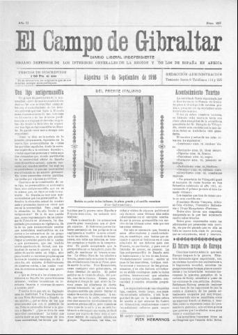 'El Campo de Gibraltar  : Diario liberal independiente' - Año II Número 268 - 1916 septiembre 14