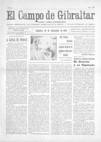 'El Campo de Gibraltar  : Diario liberal independiente' - Año II Número 278 - 1916 septiembre 26