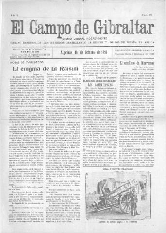 'El Campo de Gibraltar  : Diario liberal independiente' - Año II Número 295 - 1916 octubre 16