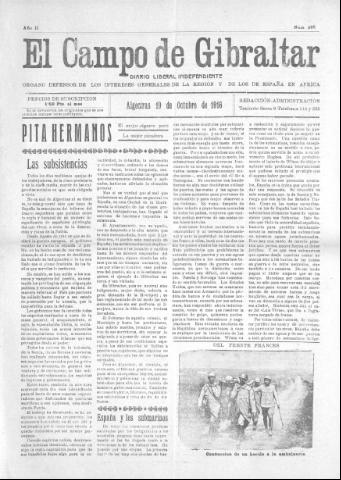 'El Campo de Gibraltar  : Diario liberal independiente' - Año II Número 298 - 1916 octubre 19