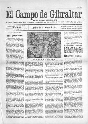 'El Campo de Gibraltar  : Diario liberal independiente' - Año II Número 303 - 1916 octubre 25