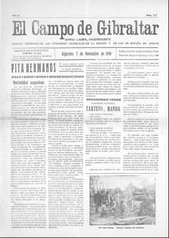 'El Campo de Gibraltar  : Diario liberal independiente' - Año II Número 314 - 1916 noviembre 7