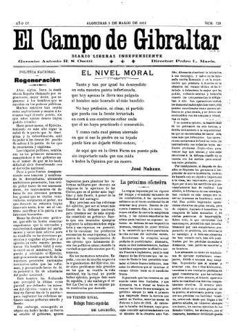 'El Campo de Gibraltar  : Diario liberal independiente' - Año IV Número 728 - 1918 marzo 5