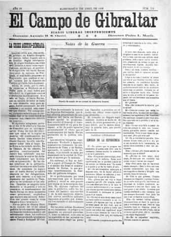 'El Campo de Gibraltar  : Diario liberal independiente' - Año IV Número 772 - 1918 abril 25
