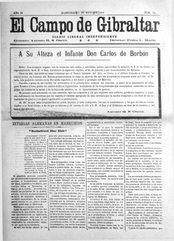 'El Campo de Gibraltar  : Diario liberal independiente' - Año IV Número 791 - 1918 mayo 17