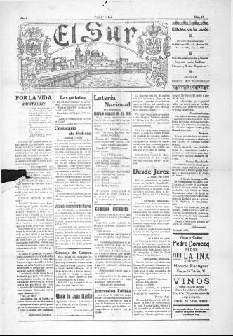 'El Sur  edición de la noche' - Año II Número 18 - 1921 febrero 1