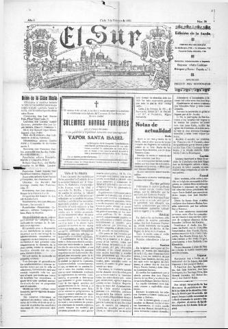 'El Sur  edición de la noche' - Año II Número 20 - 1921 febrero 3