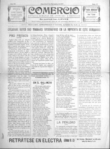 'Comercio : Revista semanal de anuncios y noticias' - Año III Número 97 - 1917 noviembre 15
