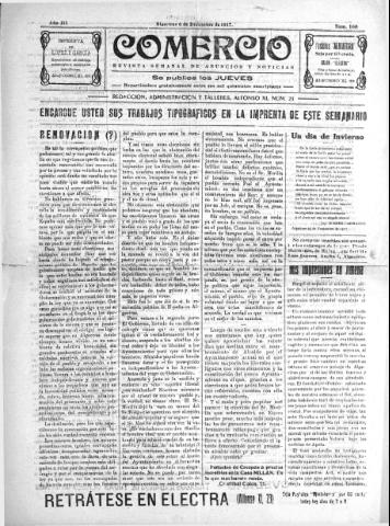 'Comercio : Revista semanal de anuncios y noticias' - Año III Número 100 - 1917 diciembre 6