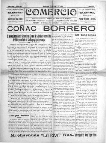 'Comercio : Revista semanal de anuncios y noticias' - Epoca 2 Año III Número 62 - 1920 enero 17