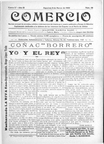 'Comercio : Revista semanal de anuncios y noticias' - Epoca 2 Año III Número 68 - 1920 marzo 8